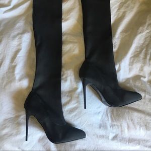 Dark Gray Thigh Boots